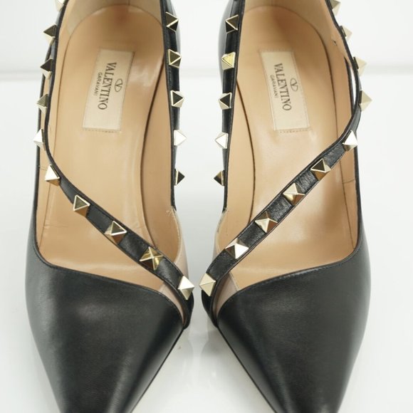 VALENTINO Leather Rockstud D'orsay Strappy Pumps - Picture 7 of 11